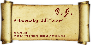 Vrbovszky József névjegykártya